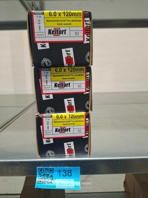 Kelfort spaanplaatschroef 6x120 torx - deeldraad 3x 50st – foto 3 – kavel bij Belga Veilingen, Bree