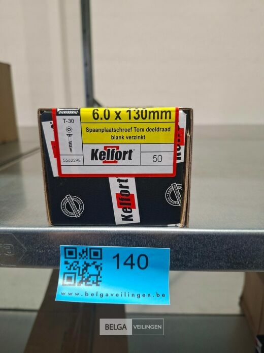 Kelfort spaanplaatschroef 6x130 torx - deeldraad 50st – foto 2 – kavel bij Belga Veilingen, Bree