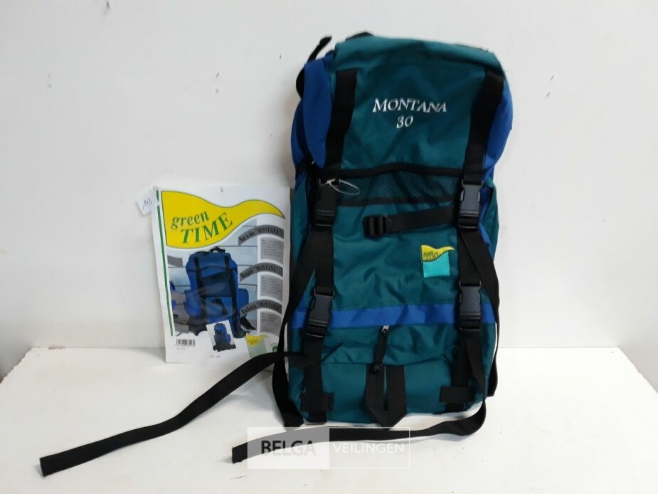 1 x Travel rugzak 30L groen-blauw – foto 2 – kavel bij Belga Veilingen, Oudsbergen