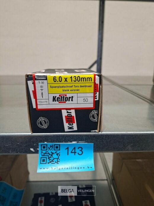 Kelfort spaanplaatschroef 6x130 torx - deeldraad 10x 50st – foto 2 – kavel bij Belga Veilingen, Bree