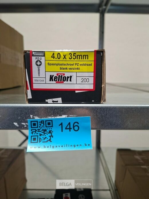 Kelfort spaanplaatschroef 4x35 PZ-2 - voldraad 10x 200st – foto 3 – kavel bij Belga Veilingen, Bree