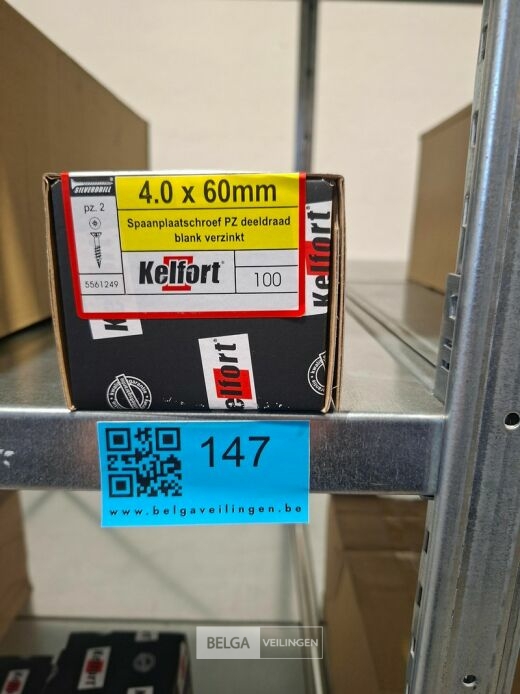 Kelfort spaanplaatschroef 4x60 PZ-2 - deeldraad 10x 100st – foto 3 – kavel bij Belga Veilingen, Bree