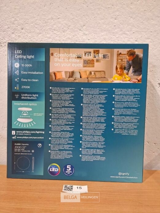 Philips plafondlamp led 2000 lumen 20W 2700K IP20 – foto 3 – kavel bij Belga Veilingen, Bree