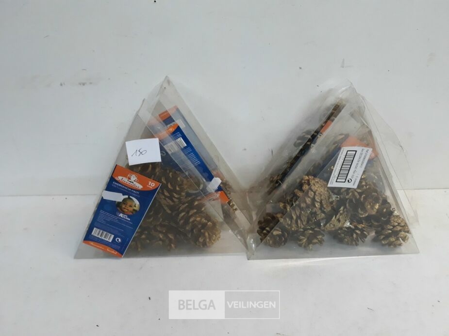 6 x Hangdeco denneknoppen 10 stuks – foto 2 – kavel bij Belga Veilingen, Oudsbergen