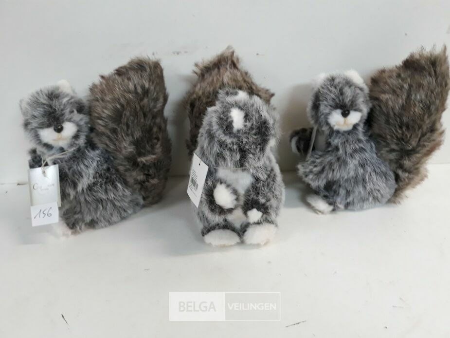 3 x Deco eekhoorn 20 cm zachte haren – foto 2 – kavel bij Belga Veilingen, Oudsbergen