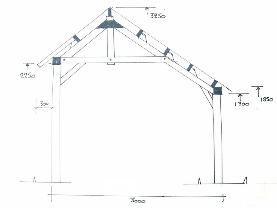 Kapschuur douglas afm 1260x460x325cm BxDxH in cm – foto 14 – kavel bij Belga Veilingen, Lummen