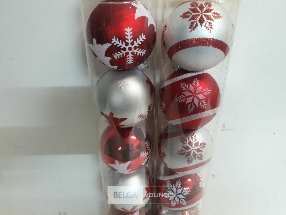 2 x Kerstballen pvc 6 stuks rood/zilver – foto 3 – kavel bij Belga Veilingen, Oudsbergen