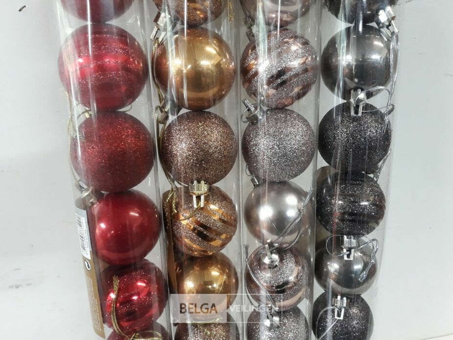 4 x Kerstballen 4,5 cm pvc 12 stuks mix kleuren – foto 3 – kavel bij Belga Veilingen, Oudsbergen