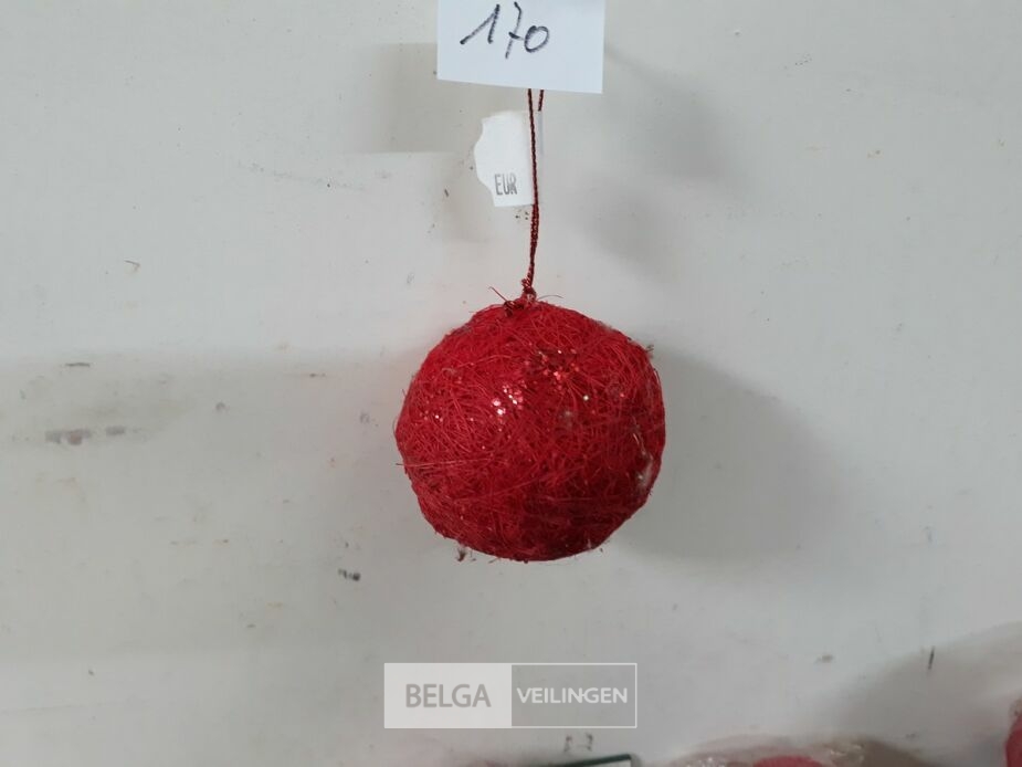 18 x Kerstbal sisal rood 7 cm – foto 4 – kavel bij Belga Veilingen, Oudsbergen