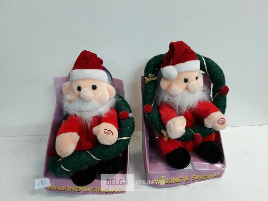 2 x Kerstman danst en zingt 30 cm – foto 2 – kavel bij Belga Veilingen, Oudsbergen
