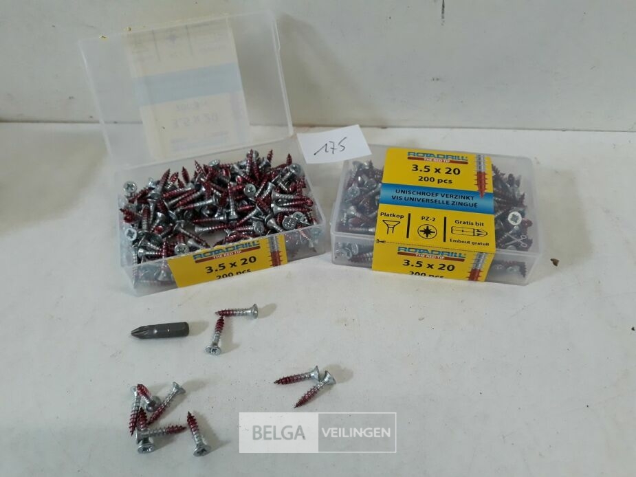 2 x houtschroeven 3,5x20mm 200 stuks – foto 2 – kavel bij Belga Veilingen, Oudsbergen