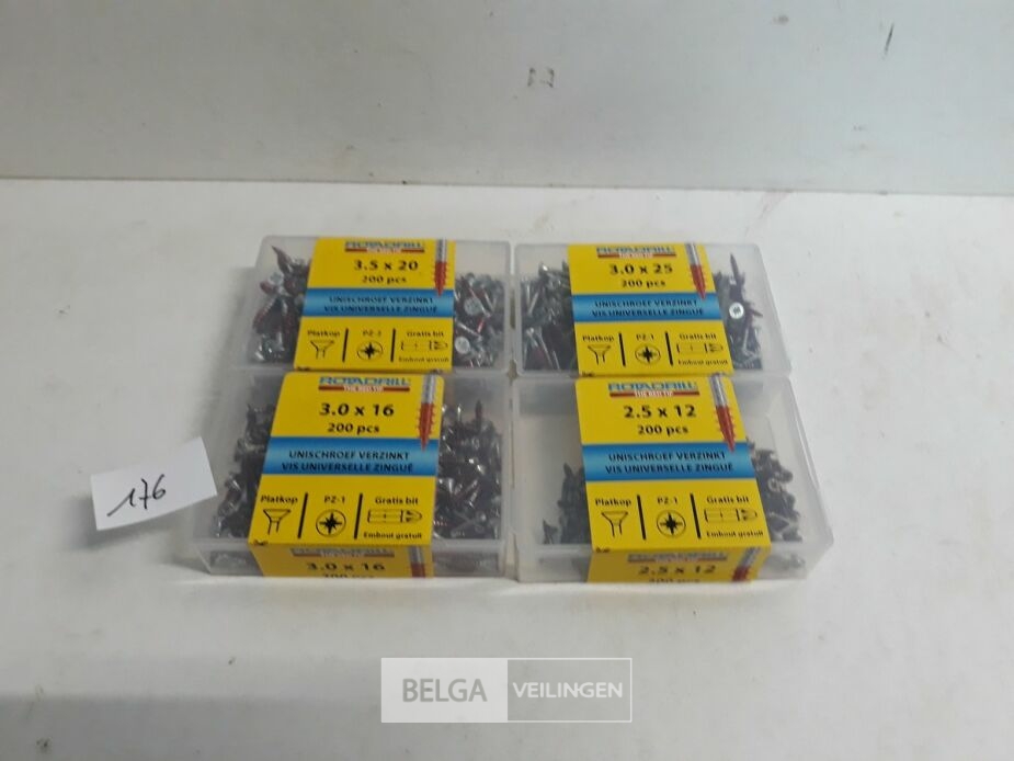 4 x Houtschroeven mix 200 stuks – foto 2 – kavel bij Belga Veilingen, Oudsbergen