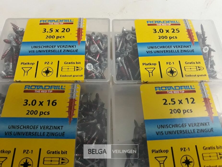 4 x Houtschroeven mix 200 stuks – foto 3 – kavel bij Belga Veilingen, Oudsbergen