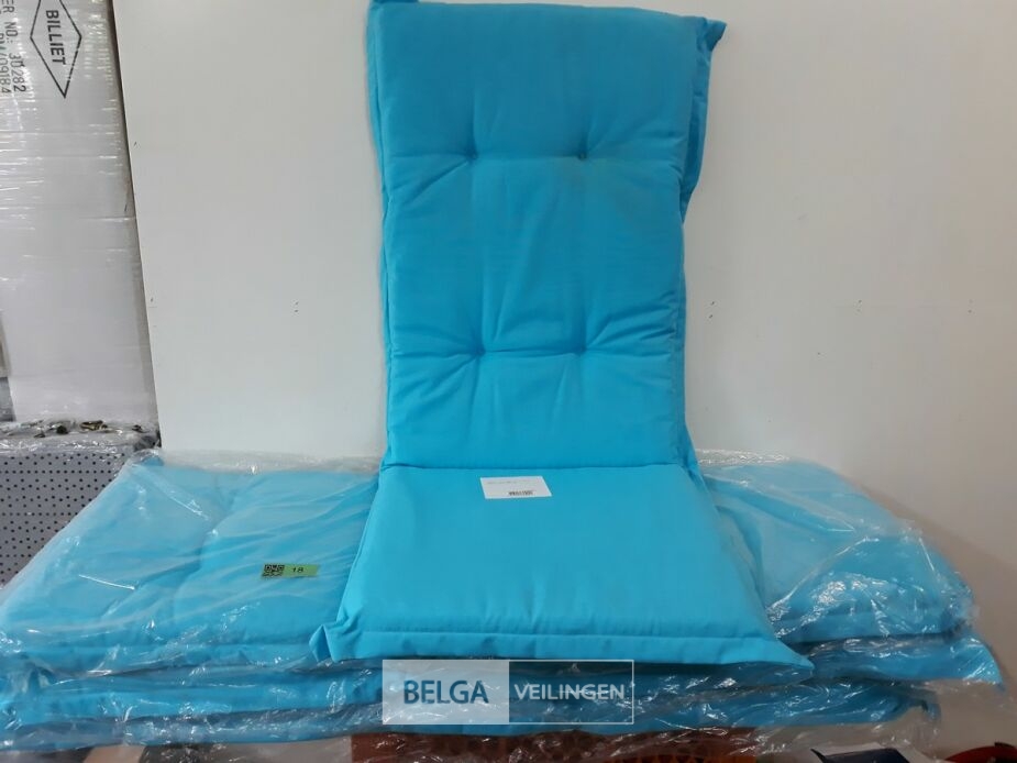 4 x Tuinkussen hoge rug 75x50x50 cm licht blauw – foto 2 – kavel bij Belga Veilingen, Oudsbergen