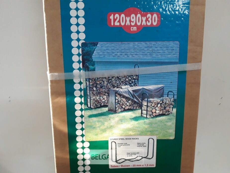 1 x Houtblokkenrek 120x90x30 cm – foto 4 – kavel bij Belga Veilingen, Oudsbergen
