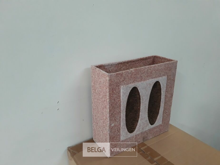 6 x Vaas polyester bruin 25x25x10 – foto 2 – kavel bij Belga Veilingen, Oudsbergen