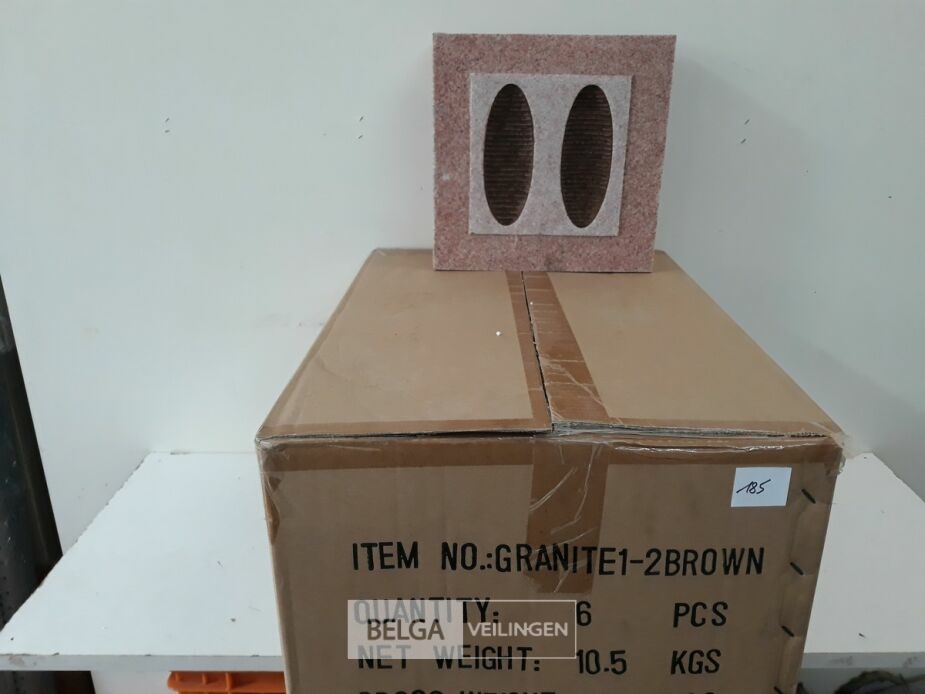 6 x Vaas polyester bruin 25x25x10 – foto 3 – kavel bij Belga Veilingen, Oudsbergen
