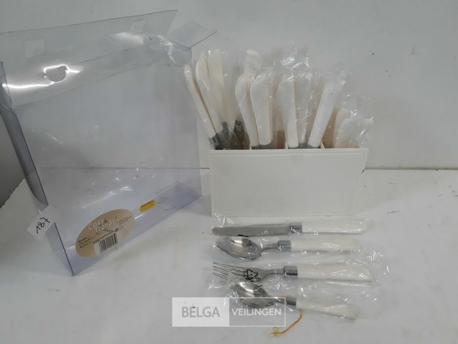 1 x Bestekset 24-delig in pvc houder – foto 2 – kavel bij Belga Veilingen, Oudsbergen