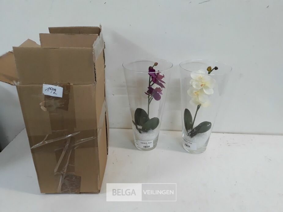 2 x Kunstbloem in vaas 28 cm – foto 2 – kavel bij Belga Veilingen, Oudsbergen