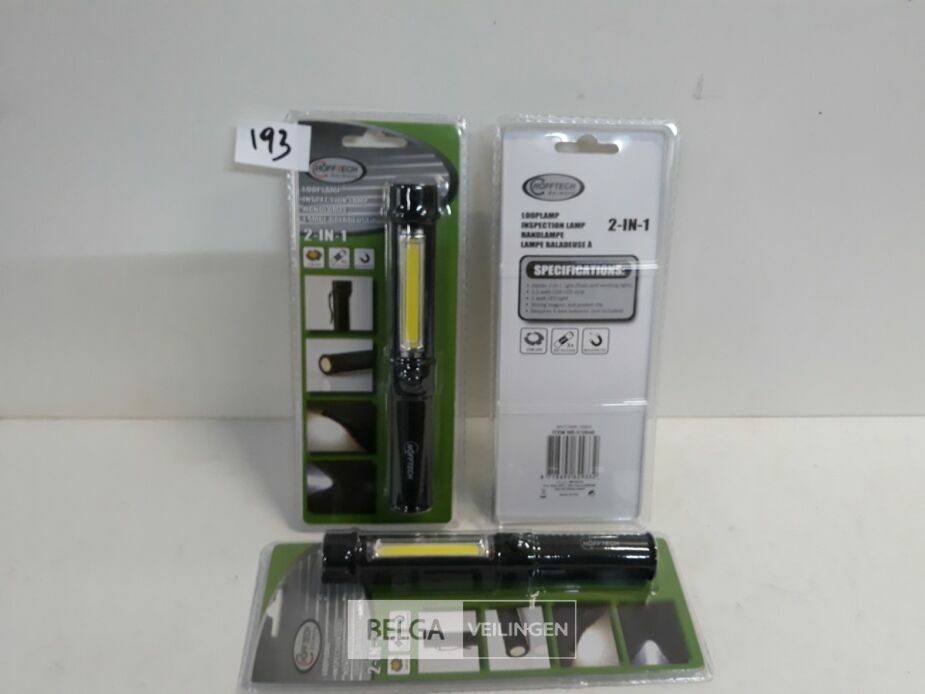3 x Looplamp zaklamp 2 in 1 – foto 2 – kavel bij Belga Veilingen, Oudsbergen