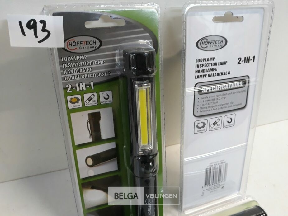 3 x Looplamp zaklamp 2 in 1 – foto 3 – kavel bij Belga Veilingen, Oudsbergen