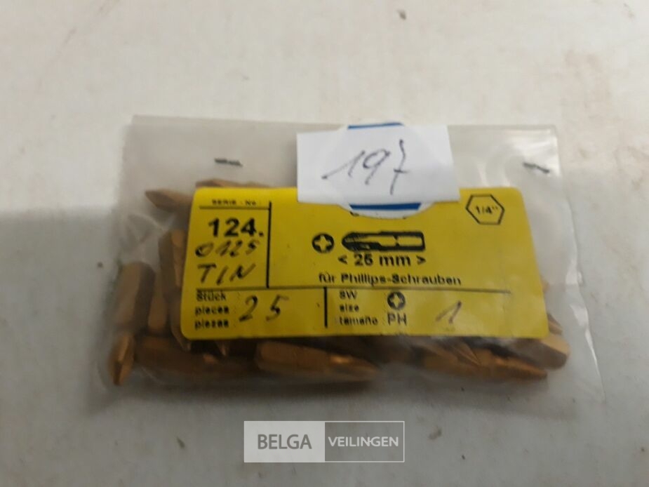 25 x Bitsen PH nr 1 TIN coating – foto 2 – kavel bij Belga Veilingen, Oudsbergen
