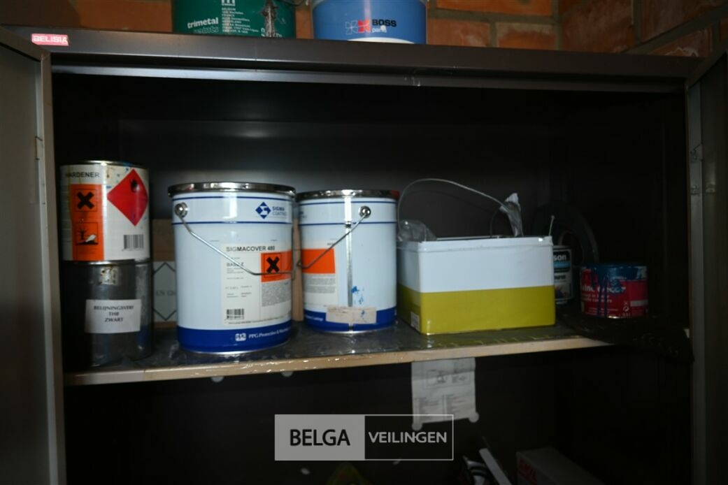 Metalen kast + inhoud – foto 4 – kavel bij Belga Veilingen