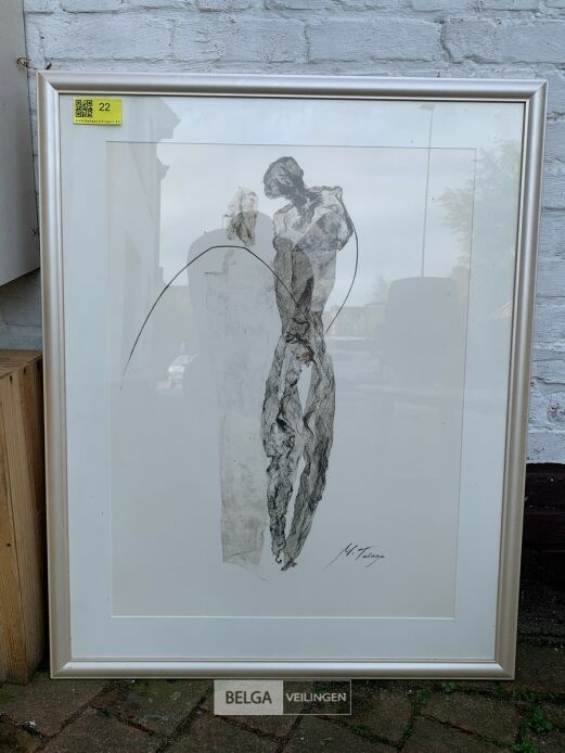 Expressieve tekening – foto 2 – kavel bij Belga Veilingen, Knokke