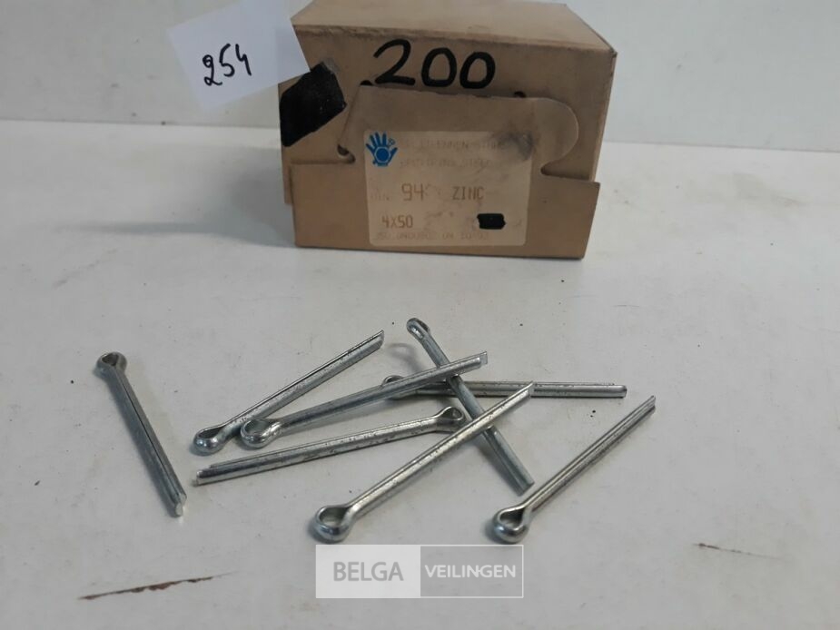 1 x Splitpennen verzinkt 4x50 mm 200 stuks – foto 3 – kavel bij Belga Veilingen, Oudsbergen
