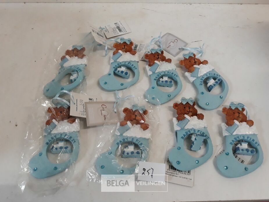 8 x Baby's first christmas kerstsok met beer + deco 11 cm – foto 2 – kavel bij Belga Veilingen, Oudsbergen