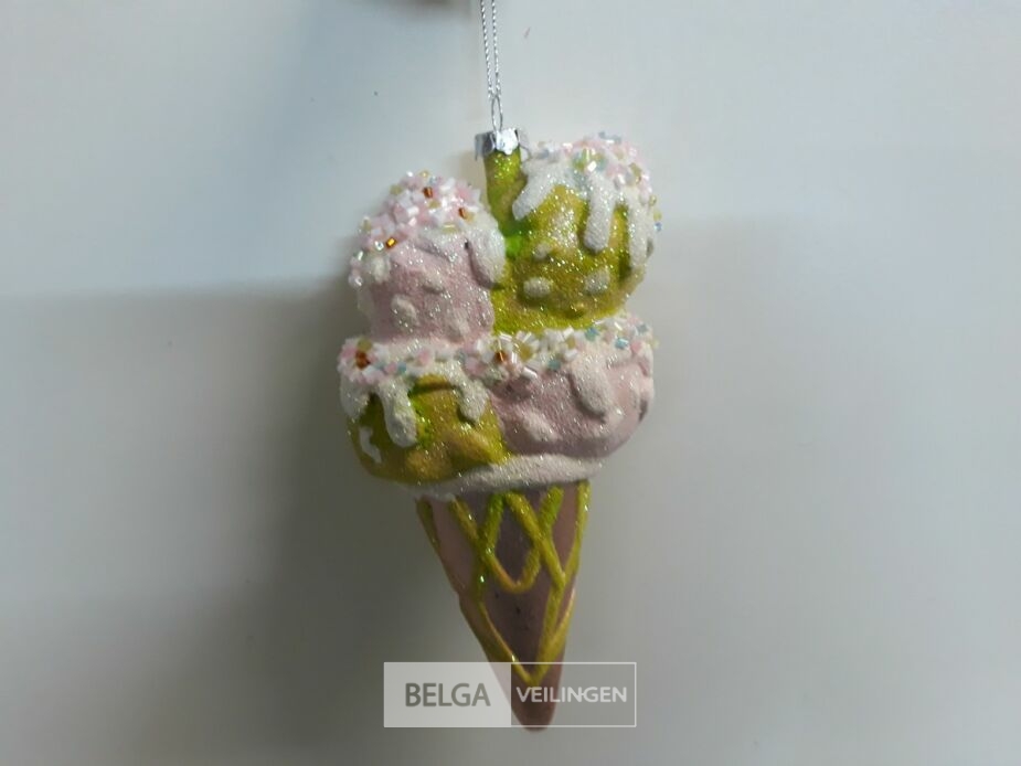 17 x Hangdeco ijsje roze/groen pvc 15 cm – foto 3 – kavel bij Belga Veilingen, Oudsbergen