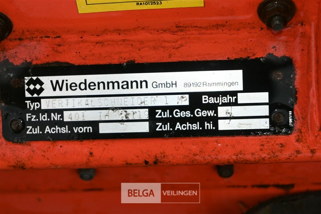 WIEDENMANN verticuteermachine – foto 7 – kavel bij Belga Veilingen