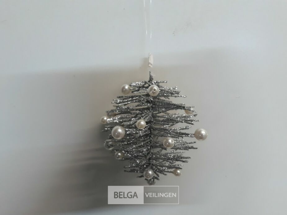 10 x Hangdeco zilver/zwart met kralen 10 cm – foto 3 – kavel bij Belga Veilingen, Oudsbergen