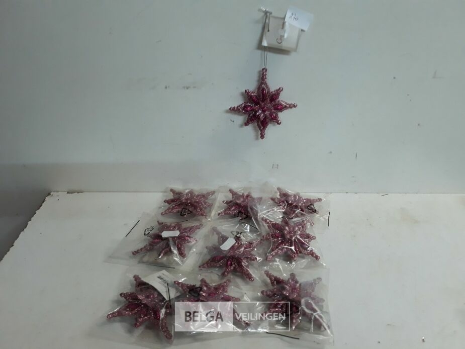 10 x Hangdeco sneeuwvlok paars/roze 11 cm – foto 2 – kavel bij Belga Veilingen, Oudsbergen