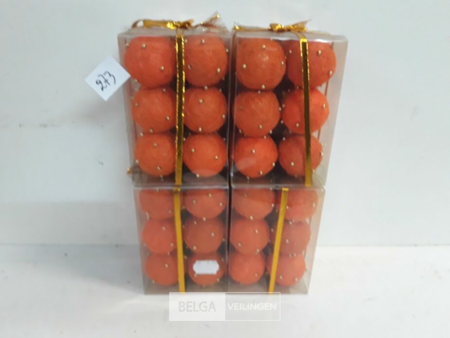 4 x Kerstballen sisal oranje 5 cm 12 stuks – foto 2 – kavel bij Belga Veilingen, Oudsbergen