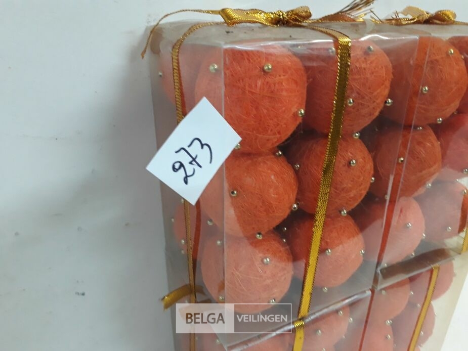4 x Kerstballen sisal oranje 5 cm 12 stuks – foto 3 – kavel bij Belga Veilingen, Oudsbergen