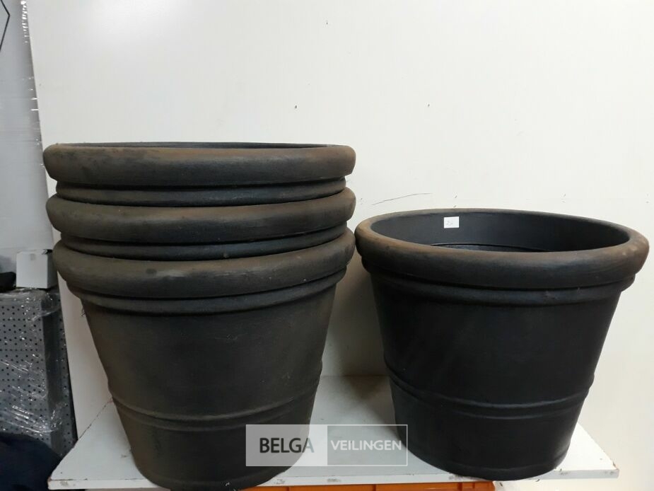 4 x Bloempot rond 50 x H42 cm – foto 2 – kavel bij Belga Veilingen, Oudsbergen
