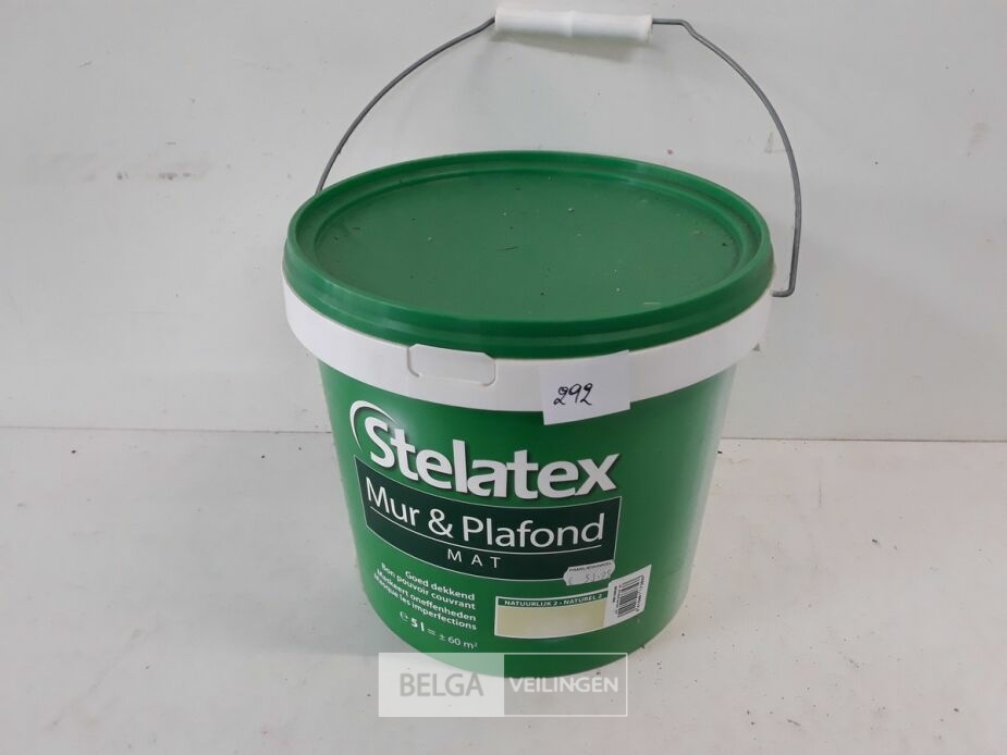 1 x Muur en plafond verf Stelatex 5 L – foto 2 – kavel bij Belga Veilingen, Oudsbergen