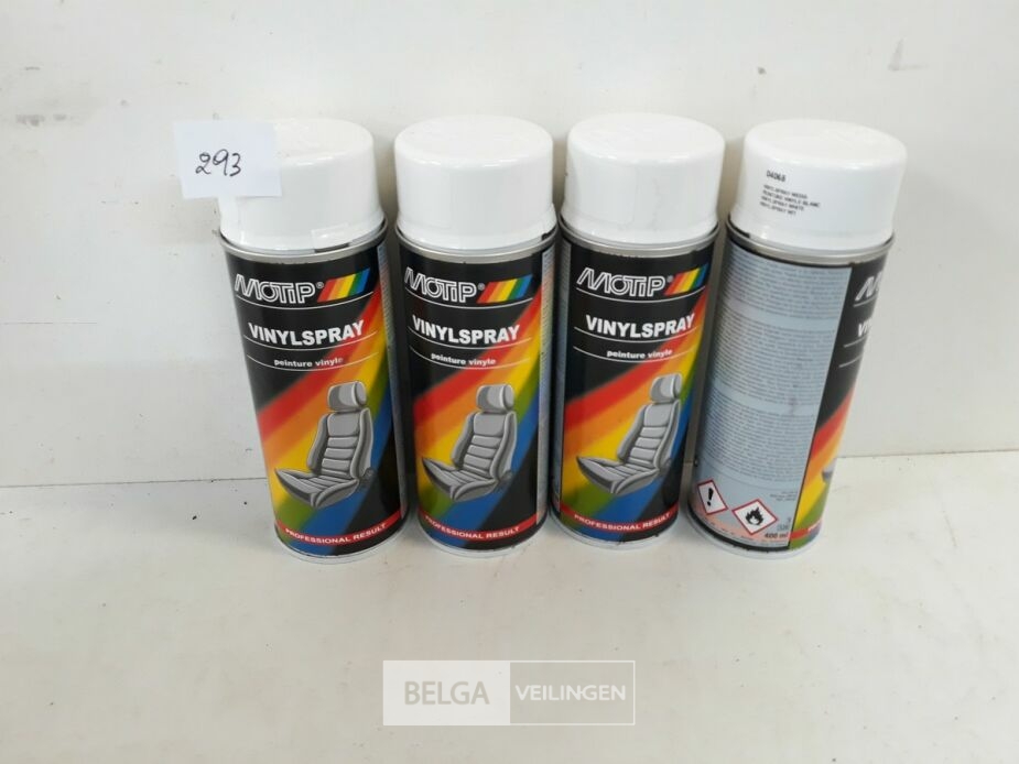 4 x Vinylspray wit Motip 400ml – foto 2 – kavel bij Belga Veilingen, Oudsbergen