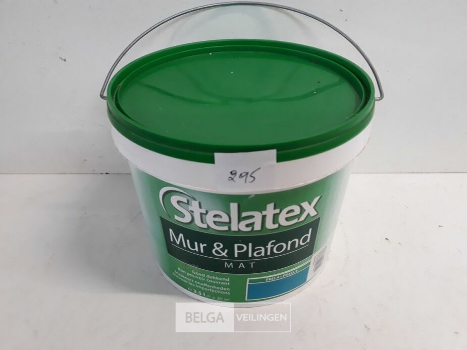 1 x Muur en plafond verf Stelatex 2,5L – foto 2 – kavel bij Belga Veilingen, Oudsbergen