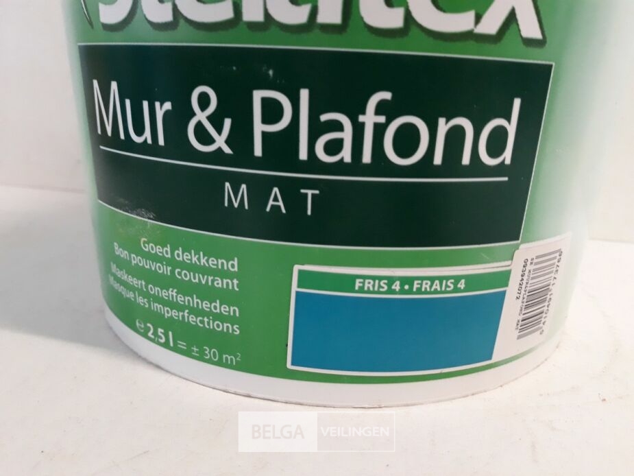 1 x Muur en plafond verf Stelatex 2,5L – foto 3 – kavel bij Belga Veilingen, Oudsbergen