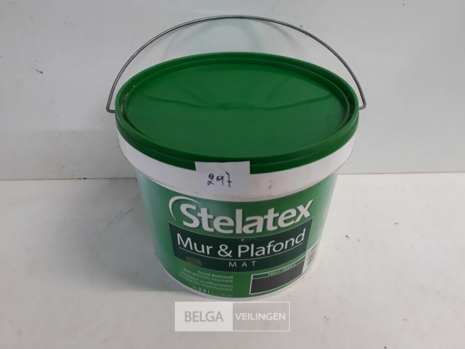 1 x Muur en plafond verf Stelatex 2,5L – foto 2 – kavel bij Belga Veilingen, Oudsbergen