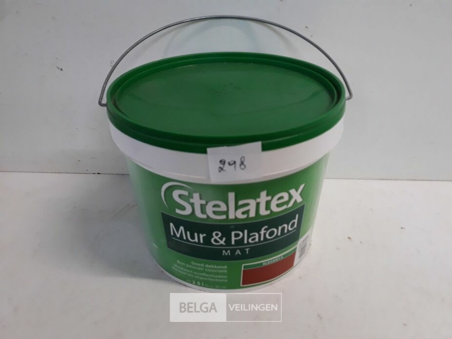 1 x Muur en plafond verf Stelatex 2,5L – foto 2 – kavel bij Belga Veilingen, Oudsbergen