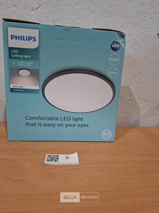 Philips plafondlamp led spatwaterbestendig 1000 lumen 10W 3000K IP44 – foto 2 – kavel bij Belga Veilingen, Bree