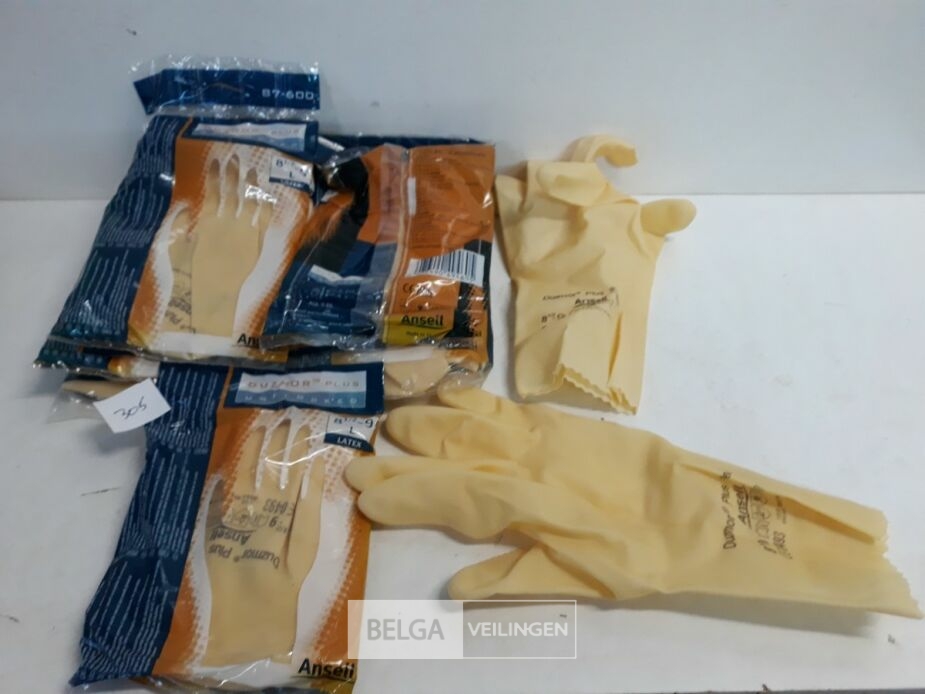 9 x Handschoen latex L 8-1/2-9 Ansell – foto 2 – kavel bij Belga Veilingen, Oudsbergen