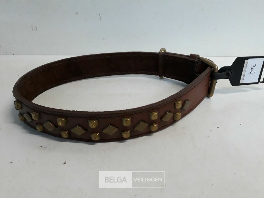 1 x Hondenhalsband leer bruin 75 cm 40 mm – foto 4 – kavel bij Belga Veilingen, Oudsbergen