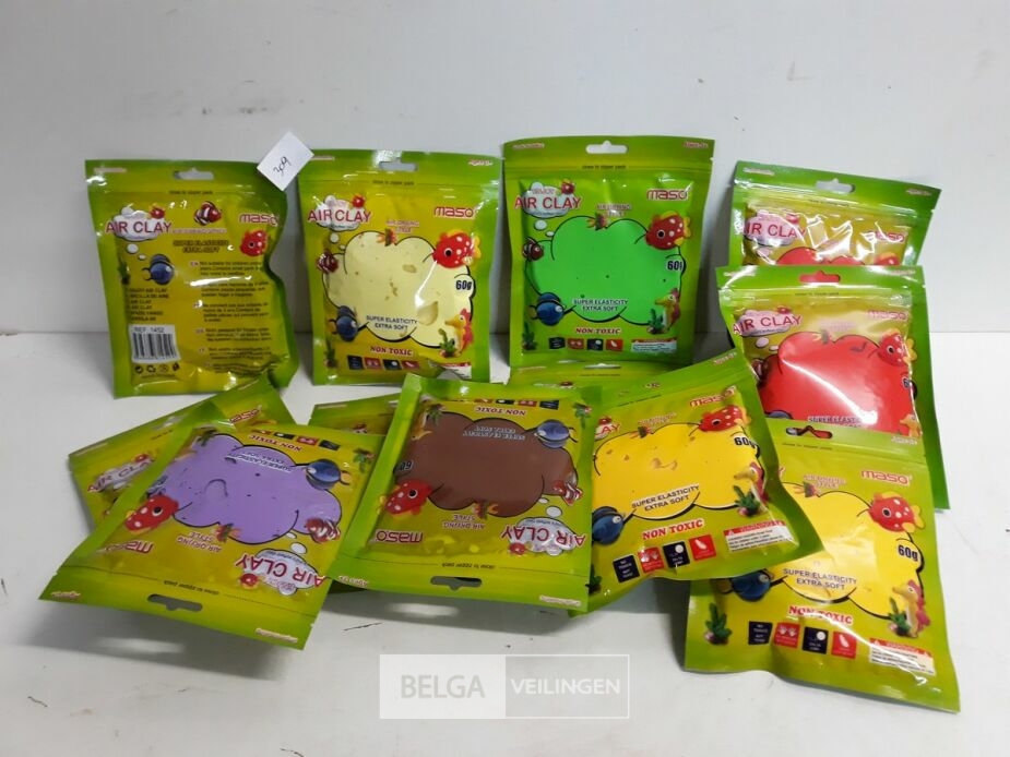 12 x Air clay 60 gr mix kleuren – foto 2 – kavel bij Belga Veilingen, Oudsbergen