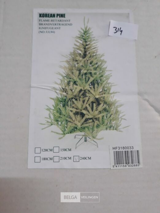 1 x Kerstboom 2,4 M metalen voet groen – foto 2 – kavel bij Belga Veilingen, Oudsbergen