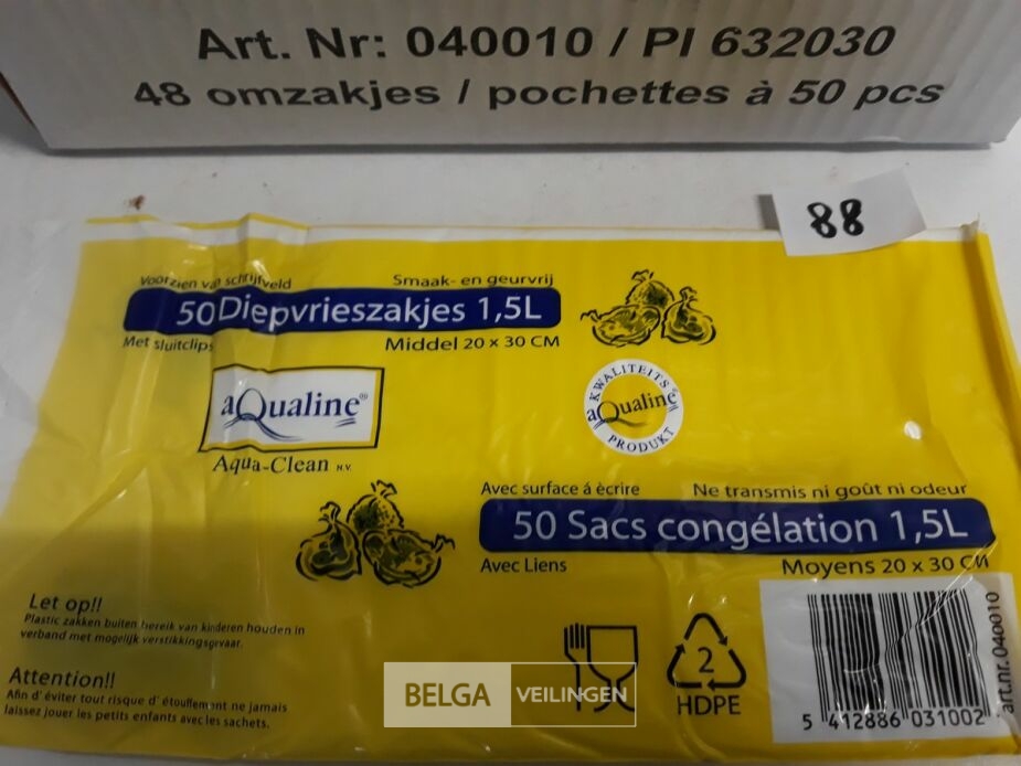 48 x 50 Diepvrieszakjes 1,5 L 20x30 cm – foto 2 – kavel bij Belga Veilingen, Oudsbergen