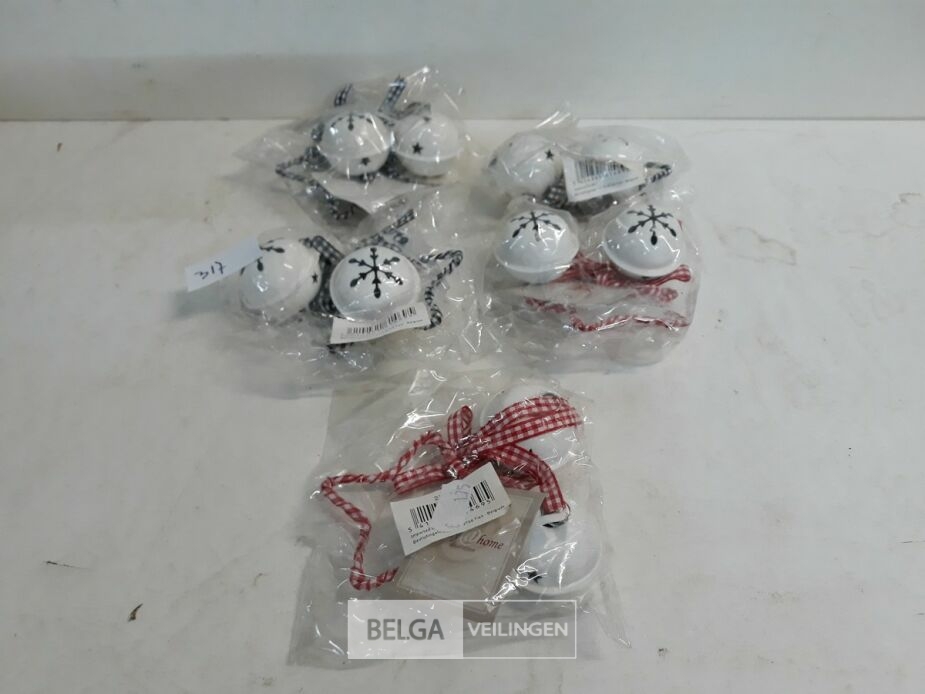 5 x Hangdeco bel in bal mix rood/blauw – foto 2 – kavel bij Belga Veilingen, Oudsbergen